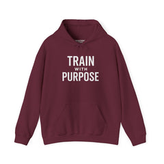 Train with Purpose Gym Hoodie for Men & Women | Athletic Pullover with Kangaroo Pocket | 50/50 Cotton-Poly Blend | Comfortable, Stylish & Ethically Made | Unisex Classic Fit - Awakening Aesthetics