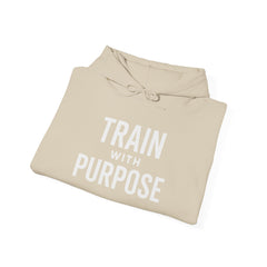 Train with Purpose Gym Hoodie for Men & Women | Athletic Pullover with Kangaroo Pocket | 50/50 Cotton-Poly Blend | Comfortable, Stylish & Ethically Made | Unisex Classic Fit - Awakening Aesthetics