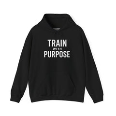 Train with Purpose Gym Hoodie for Men & Women | Athletic Pullover with Kangaroo Pocket | 50/50 Cotton-Poly Blend | Comfortable, Stylish & Ethically Made | Unisex Classic Fit - Awakening Aesthetics
