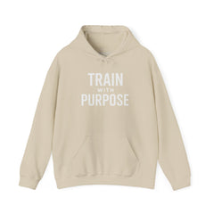 Train with Purpose Gym Hoodie for Men & Women | Athletic Pullover with Kangaroo Pocket | 50/50 Cotton - Poly Blend | Comfortable, Stylish & Ethically Made | Unisex Classic Fit - Awakening Aesthetics
