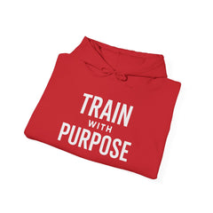 Train with Purpose Gym Hoodie for Men & Women | Athletic Pullover with Kangaroo Pocket | 50/50 Cotton - Poly Blend | Comfortable, Stylish & Ethically Made | Unisex Classic Fit - Awakening Aesthetics