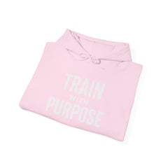 Train with Purpose Gym Hoodie for Men & Women | Athletic Pullover with Kangaroo Pocket | 50/50 Cotton-Poly Blend | Comfortable, Stylish & Ethically Made | Unisex Classic Fit - Awakening Aesthetics