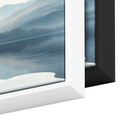 Tranquil Lake Scene Soft Taupe Hills Reflections Muted Gradients Clean Lines Ultra High Definition Refined Minimalist Panoramic Framed Canvas Wall Art - Awakening Righteousness