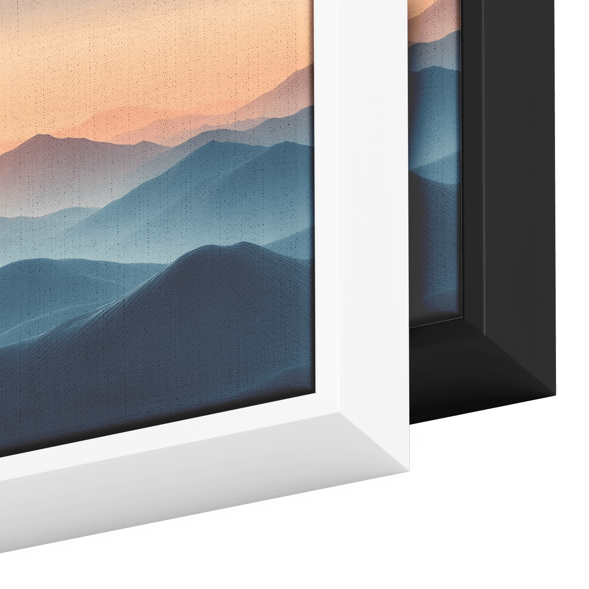 Tranquil Landscape Illustration Muted Hills Pale Sky Taupe Beige Ultra High Definition Modern Minimalist Panoramic Framed Canvas Wall Art - Awakening Righteousness