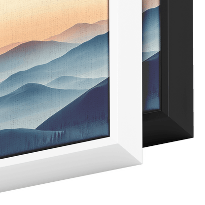 Tranquil Landscape Illustration Muted Hills Pale Sky Taupe Beige Ultra High Definition Modern Minimalist Panoramic Framed Canvas Wall Art - Awakening Righteousness