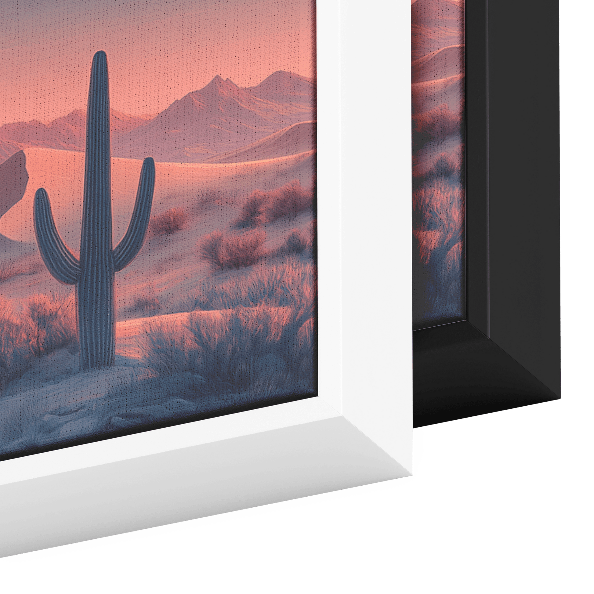 Tranquil Panoramic Desert Scene Layered Sand Dunes Minimalist Cacti Soft Taupe Ultra High Definition Modern Minimalist Canvas Wall Art - Awakening Righteousness