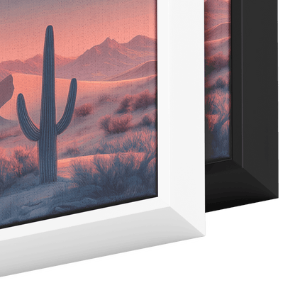 Tranquil Panoramic Desert Scene Layered Sand Dunes Minimalist Cacti Soft Taupe Ultra High Definition Modern Minimalist Canvas Wall Art - Awakening Righteousness