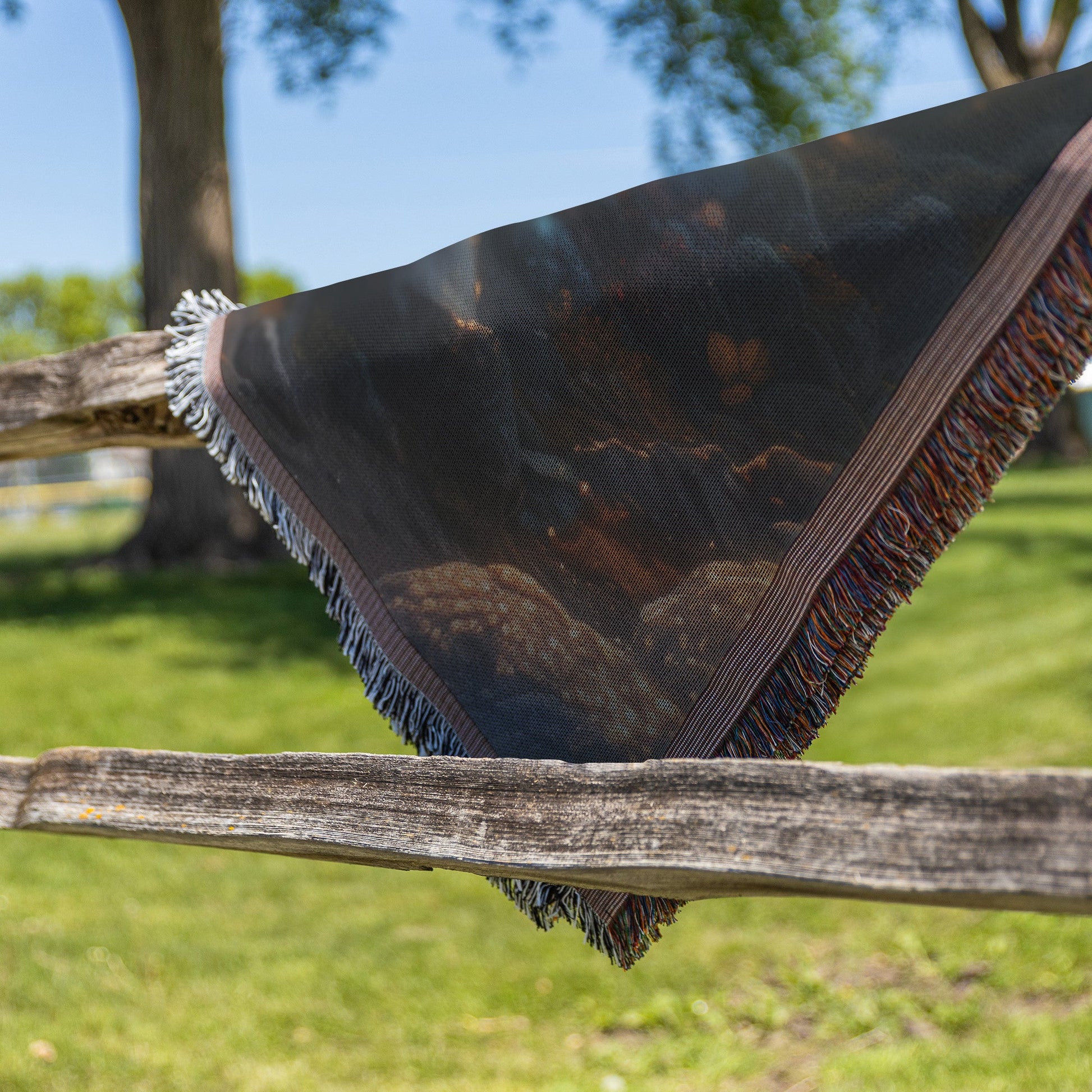Tree of Knowledge with Radiant Leaves, Butterflies, and Mystical Landscape Woven Throw Blanket for Home Decor - Awakening Righteousness