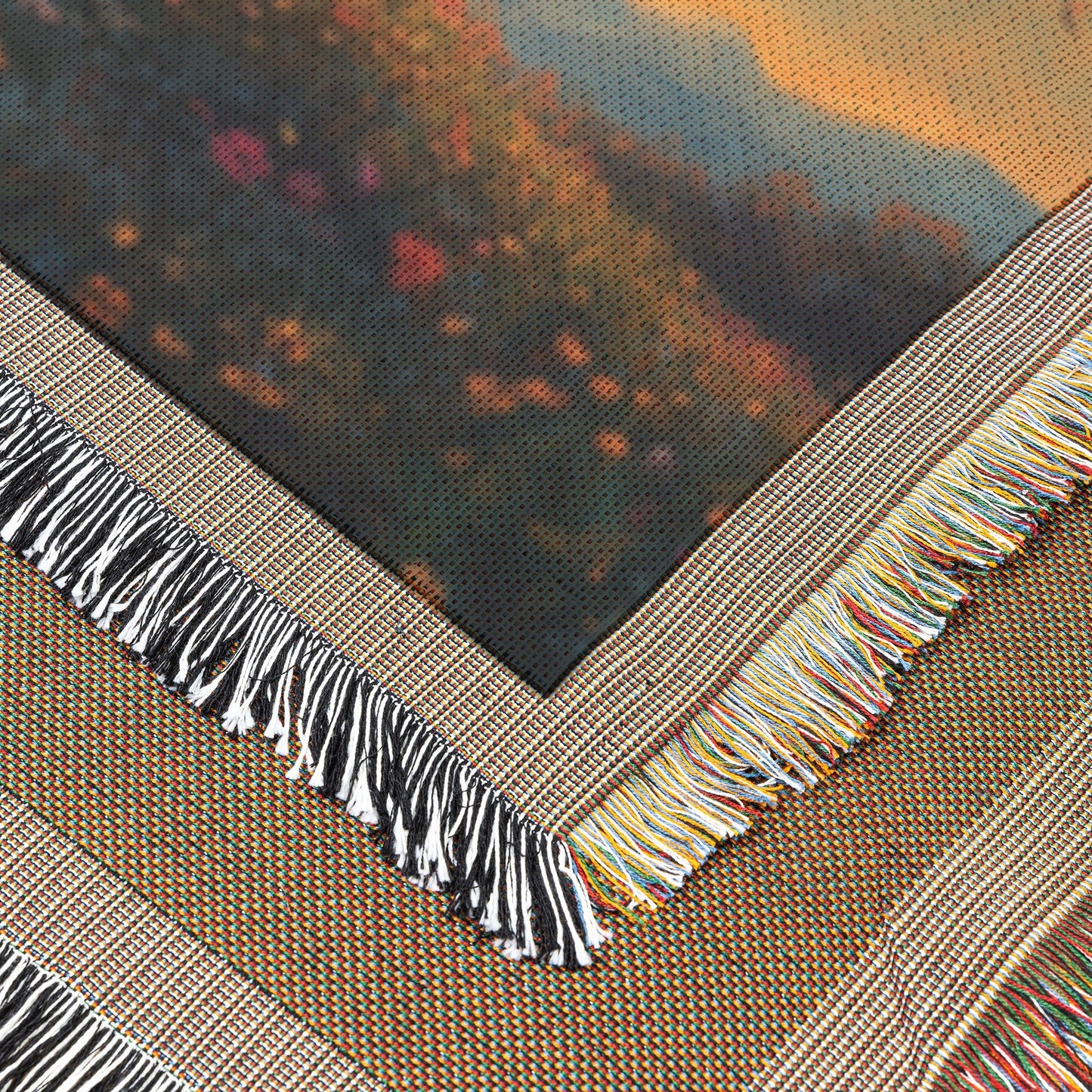 Tree of life sunset glowing foliage celestial sky woven throw blanket vibrant garden of life cosmic beauty decor - Awakening Righteousness