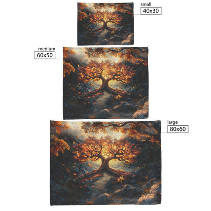 Tree Of Life With Glowing Leaves And Butterflies Fleece Sherpa Blanket Christian Gift Symbol Of Faith And Renewal - Awakening Righteousness