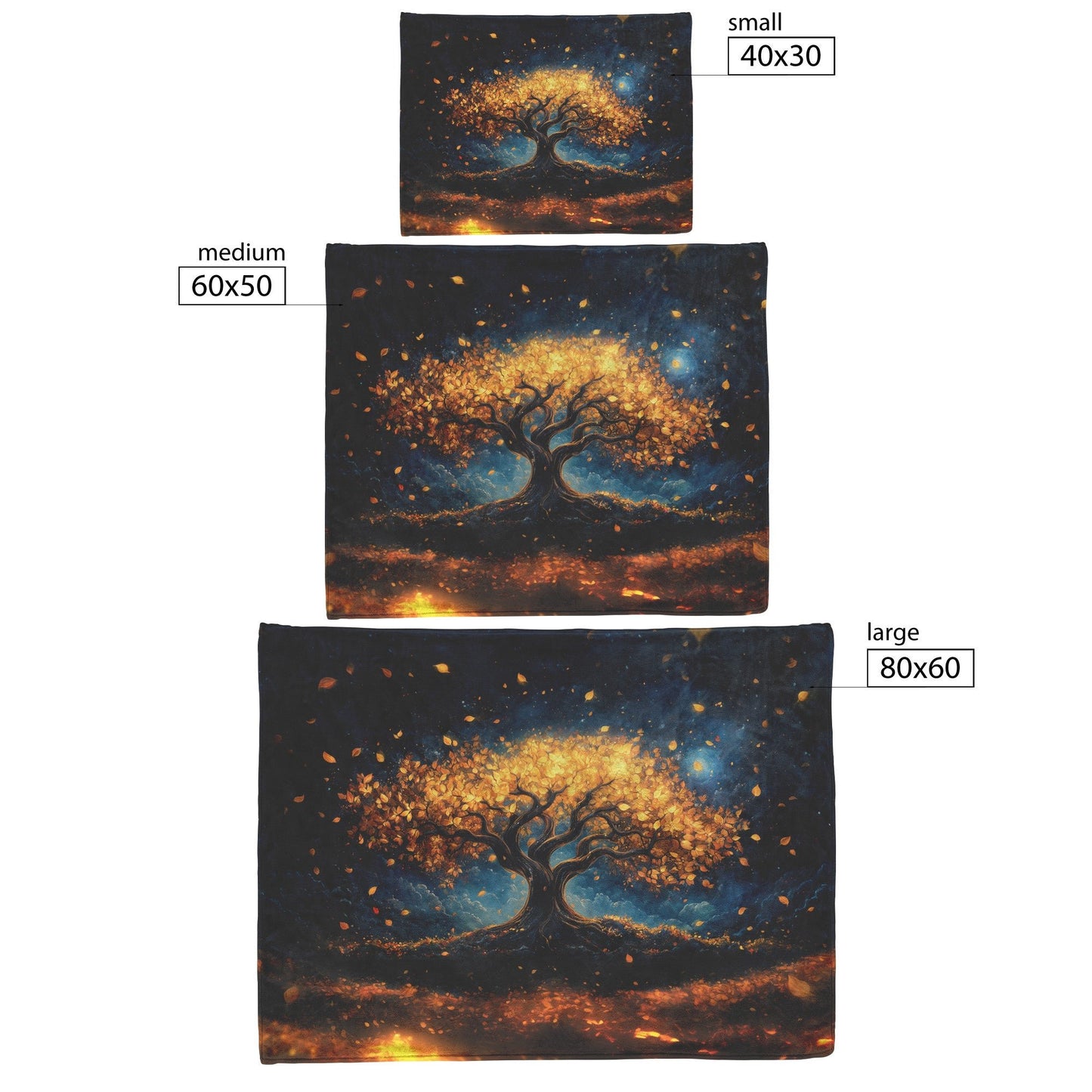 Tree Of Life With Golden Leaves Falling Fleece Sherpa Blanket Christian Gift Symbol Of Faith And Renewal - Awakening Righteousness