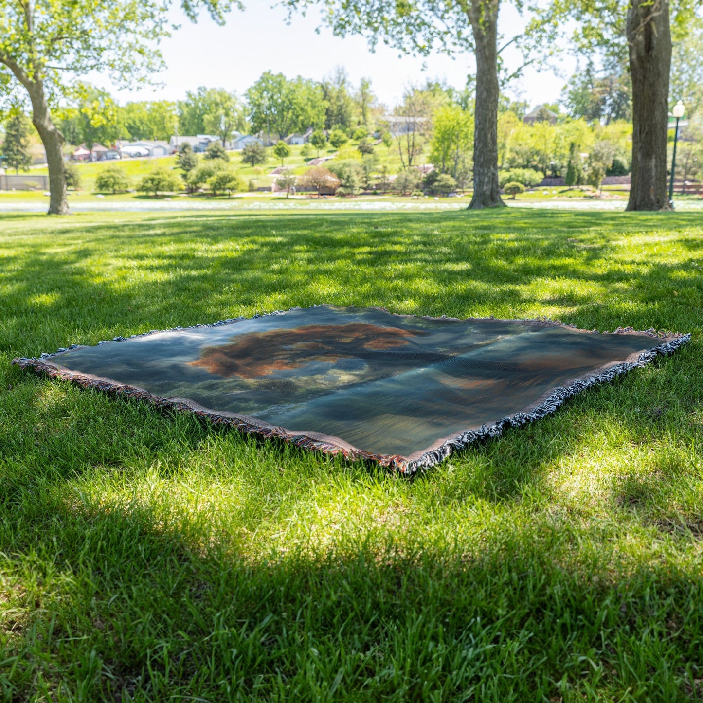Tree of Life with Orange Leaves Woven Throw Blanket - Awakening Righteousness