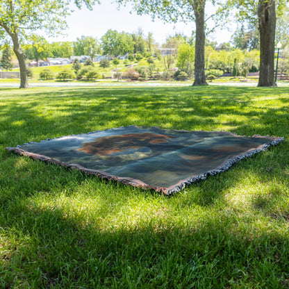 Tree of Life with Orange Leaves Woven Throw Blanket - Awakening Righteousness