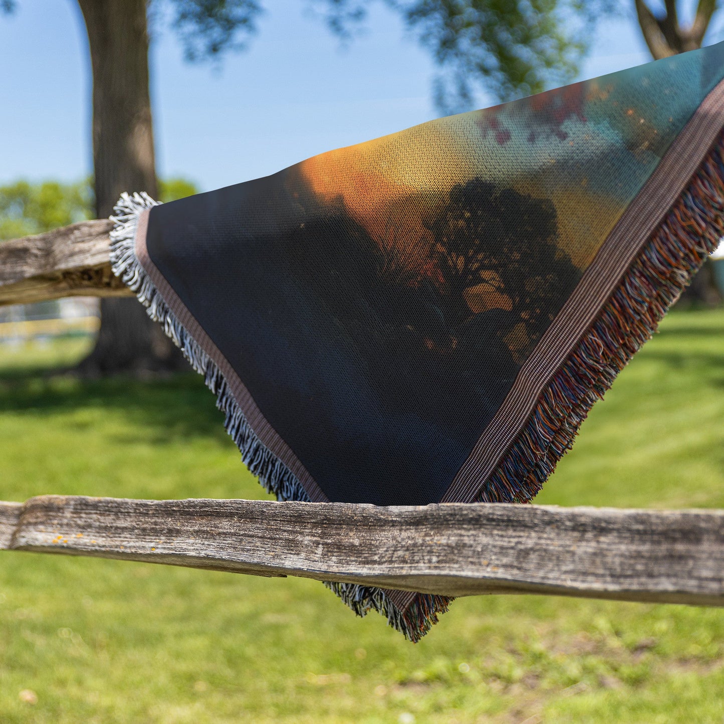 Tree of Life with Vibrant Blossoms and Starry Sky Woven Throw Blanket for Cozy Home Decor - Awakening Righteousness