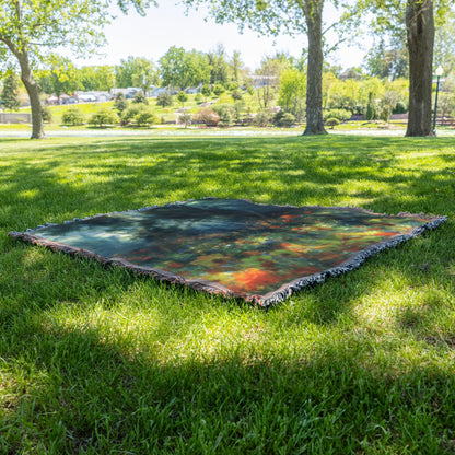 Tree of Life Woven Throw Blanket Enchanting Forest with Radiant Wildflowers Spiritual Nature Inspired Home Decor - Awakening Righteousness