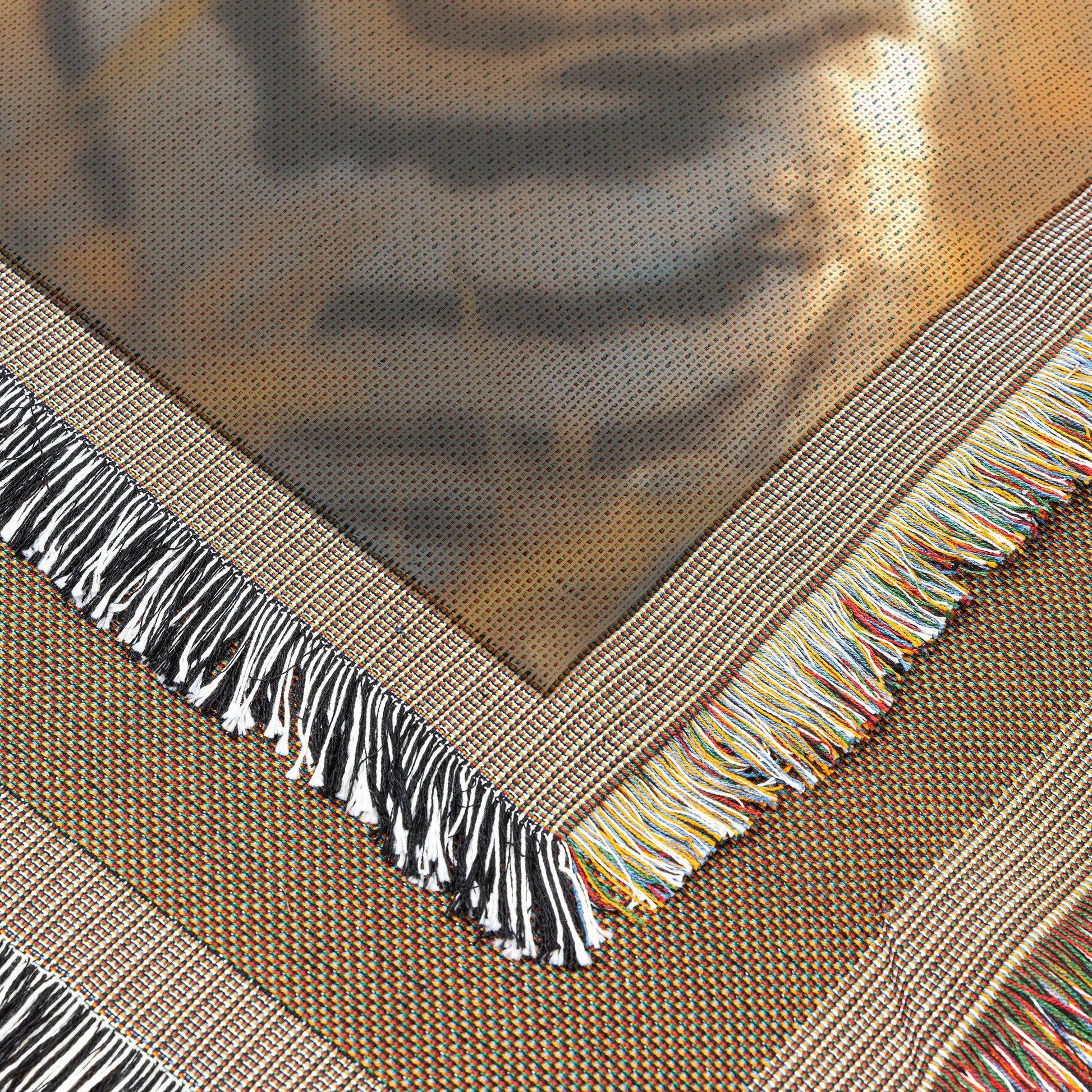 Two Adorable Baby Zebra Cubs in Golden Savannah Cozy Woven Throw Blanket - Awakening Righteousness