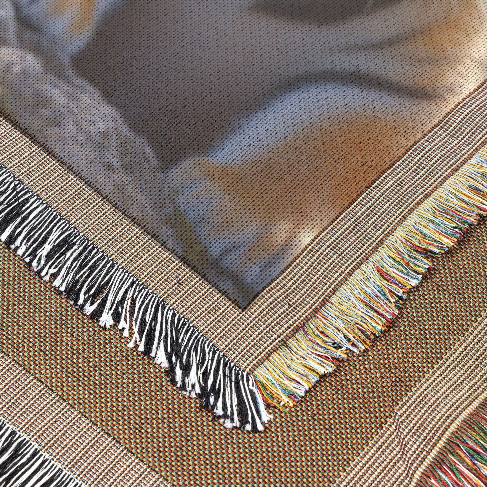 Two Cute Baby Tigers with Blue Eyes in Forest Cozy Woven Throw Blanket - Awakening Righteousness