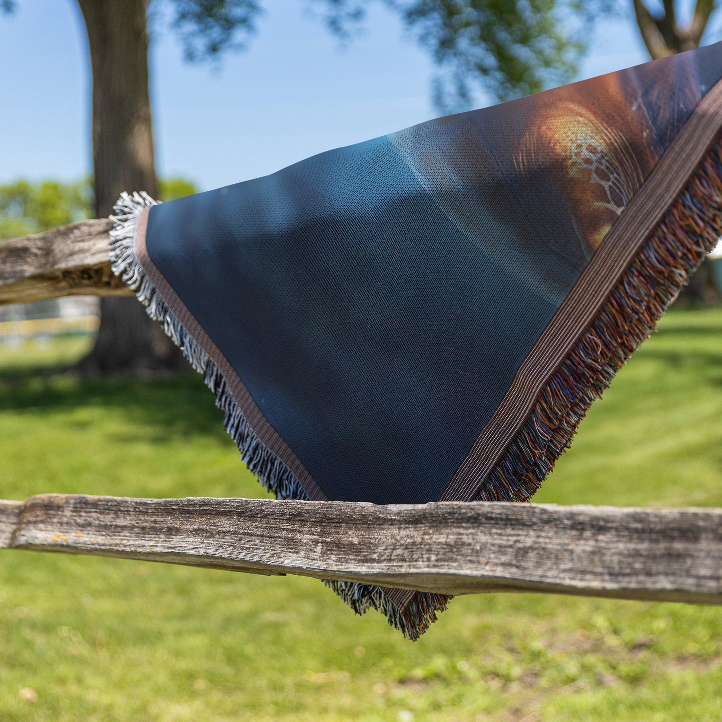 Two Sea Turtles Swimming in Bioluminescent Ocean Woven Throw Blanket with Ethereal Blue and Green Lights - Awakening Righteousness