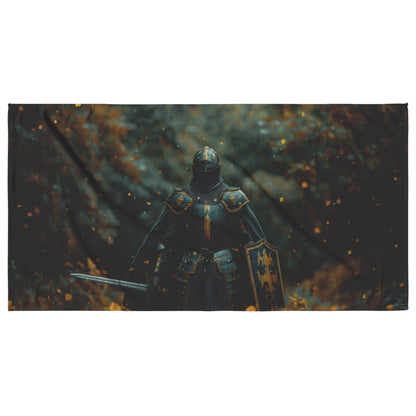Valiant Knight Beach Towel Bold Artistic Warrior Design Perfect for Beach Pool or Decorative Statement Piece - Awakening Righteousness