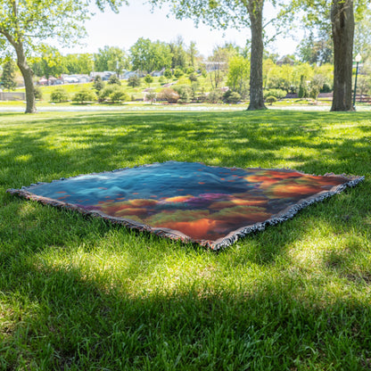 Vibrant Coral Reef Woven Throw Blanket Ocean Inspired Tropical Underwater Scene Cozy Home Decor or Gift - Awakening Righteousness