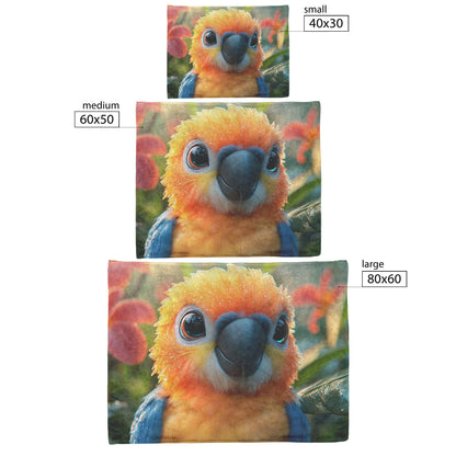 Vibrant Parrot Perched on Tropical Plant Fleece Sherpa Blanket Cozy Soft Blanket - Awakening Righteousness