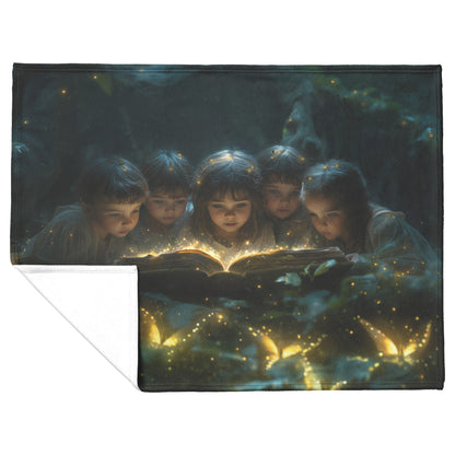 Whimsical Childhood Wonder Cozy Christian Fleece Sherpa Blanket - Awakening Righteousness