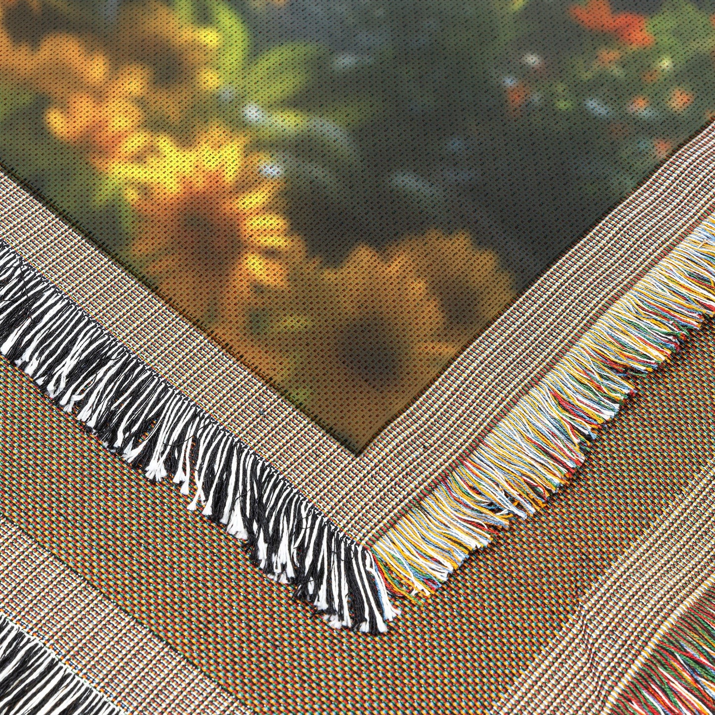 Woven Throw Blanket Featuring a Child Surrounded by Bright Sunflowers in a Garden Setting - Awakening Righteousness