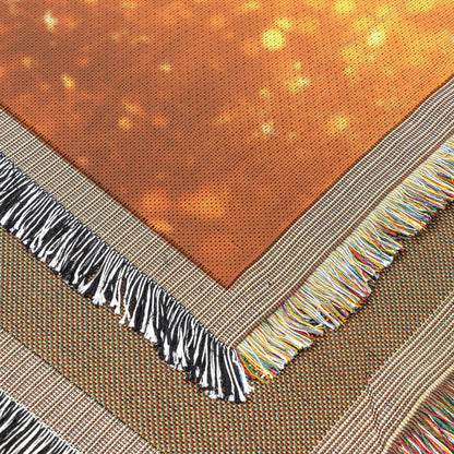 Zebra Standing in Golden Savanna Under Glowing Sunset with Illuminated Stripes Woven Throw Blanket - Awakening Righteousness