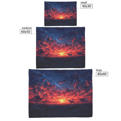 Zebra Under Vibrant Twilight Sky Sherpa Fleece Blanket Glowing Stars Peaceful Savanna Landscape Cozy Home Decor - Awakening Righteousness