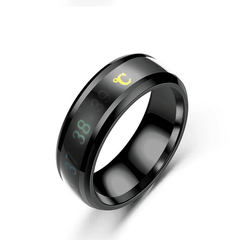Fashion Sensor Real-time Body Temperature Display Ring Stainless Steel