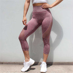 Seamless Tummy Control Mesh Push Up Leggings