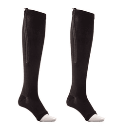 Zip Circulation Pressure Leg Knee Support  Open Toe Sports Sock