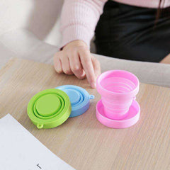 170ml Silicone Retractable Coloured Portable Travel Outdoor Folding Food Grade Coffee Water Cup - Awakening Aesthetics