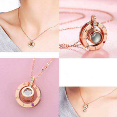 I Love You Necklace 100 Languages Projection Pendant