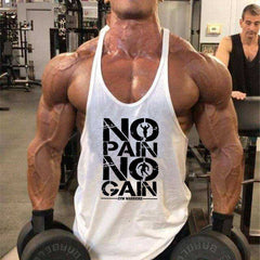 No Pain No Gain Aesthetic Bodybuilding Stringer Tank Top
