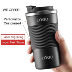 380ml/510ml Double Stainless Steel Leak-Proof Non-Slip Coffee Water Thermos Mug - Awakening Aesthetics