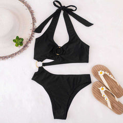 2021 Sexy Hollow One Piece Swimsuit Bandage Push Up High Waist Monokini Swimwear
