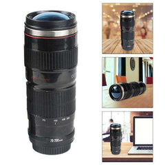 400ml Stainless Steel Drink Water Coffee Tea Camera Lens Shaped Thermos with Lid - Awakening Aesthetics