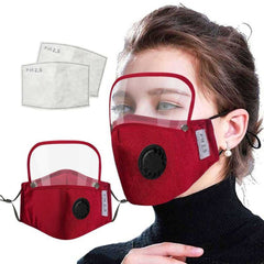 Adults Dustproof Protective Face Mask Eyes Shield With Filters
