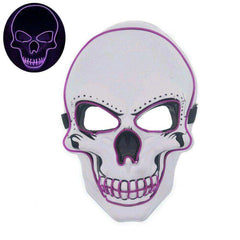 Halloween Skeleton Skull  Mask LED Glow Scary EL-Wire Cosplay Costume