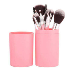 Aesthetic 12Pcs/Sets Makeup Brushes Leather Cup Holder Kit