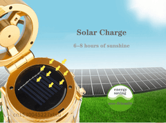6 in 1 Portable Outdoor LED Camping Lantern With Fan Solar Rechargeable - Awakening Aesthetics