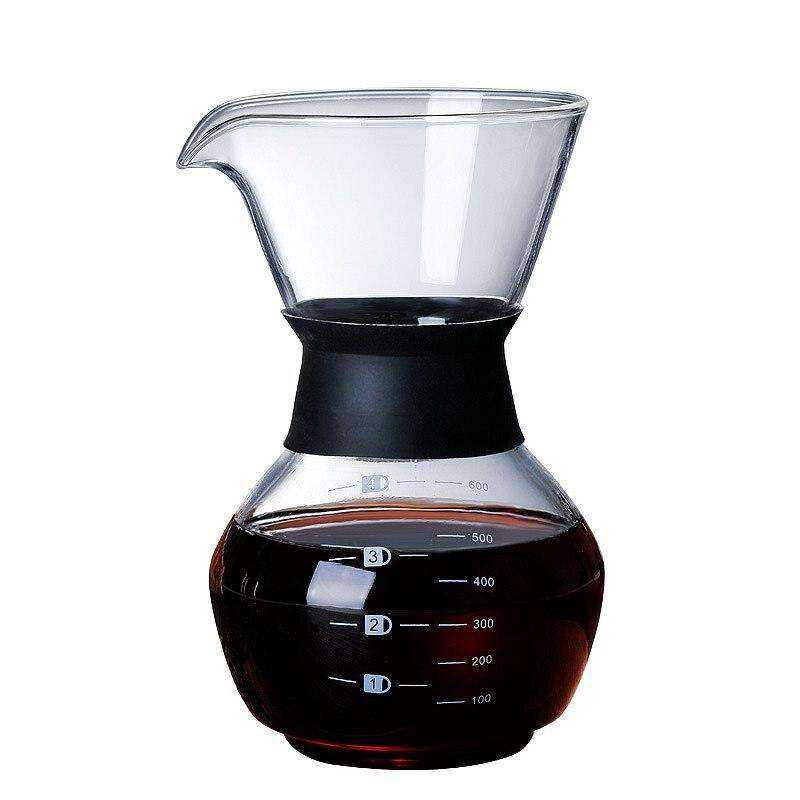 600ml Glass Coffee Kettle with Stainless Steel Filter - Awakening Aesthetics