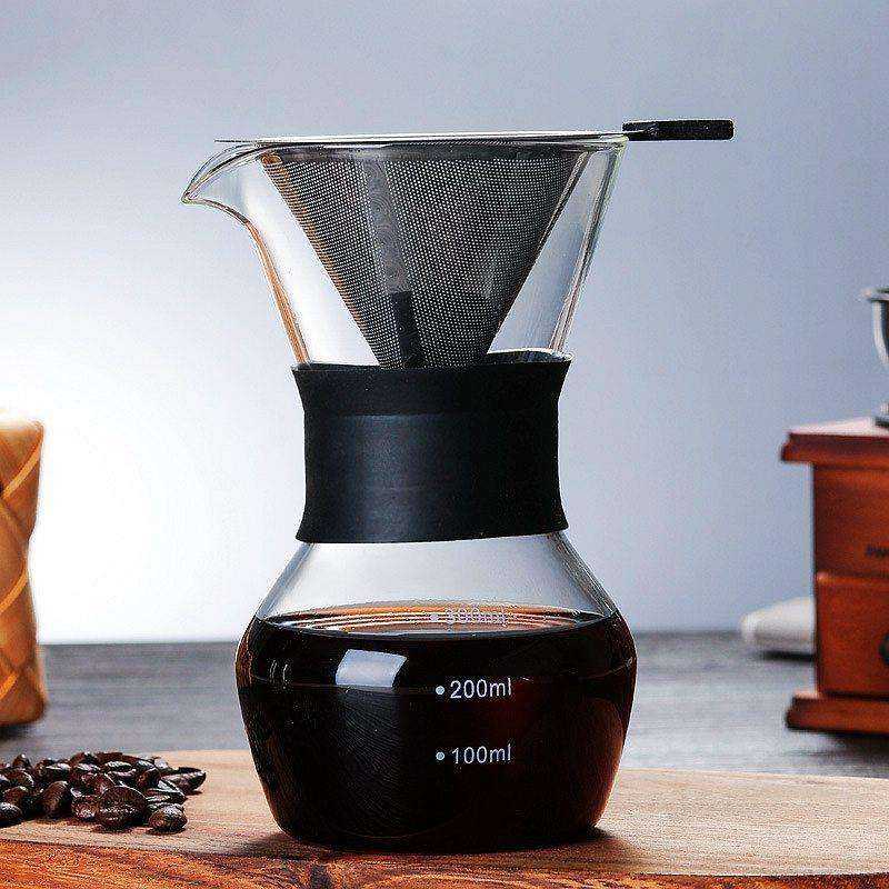 600ml Glass Coffee Kettle with Stainless Steel Filter - Awakening Aesthetics