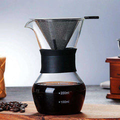 600ml Glass Coffee Kettle with Stainless Steel Filter - Awakening Aesthetics