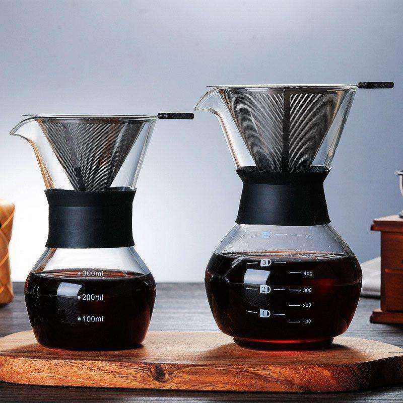 600ml Glass Coffee Kettle with Stainless Steel Filter - Awakening Aesthetics