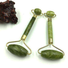 Double Head Green Jade Roller Facial Slimming Elliptical Massager