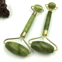 Double Head Green Jade Roller Facial Slimming Elliptical Massager