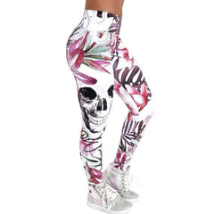 Skull Head 3D Printed Camouflage Leggings