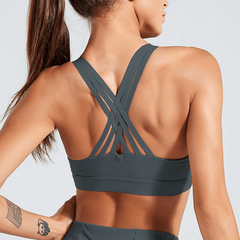 Aesthetic Sports Bra With Cross Strap For Women